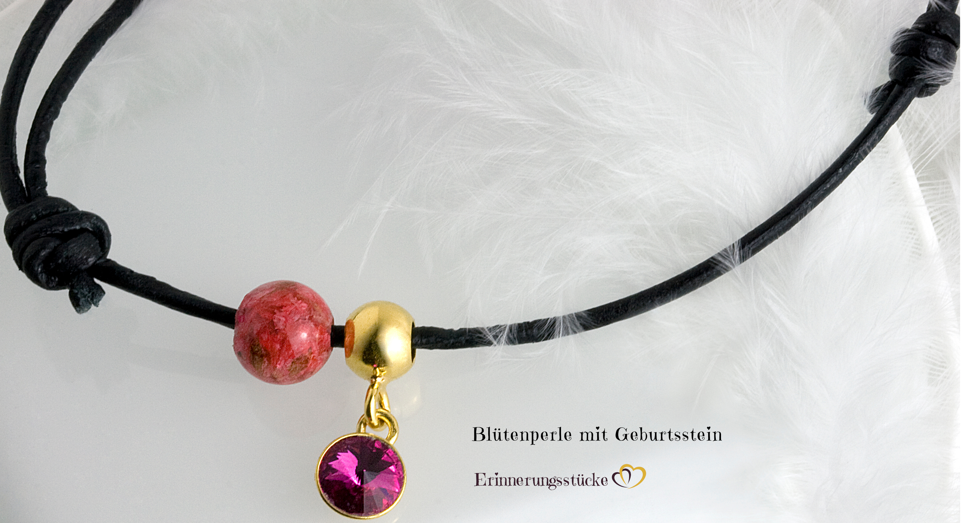 Lederarmband mit Muttermilchperle