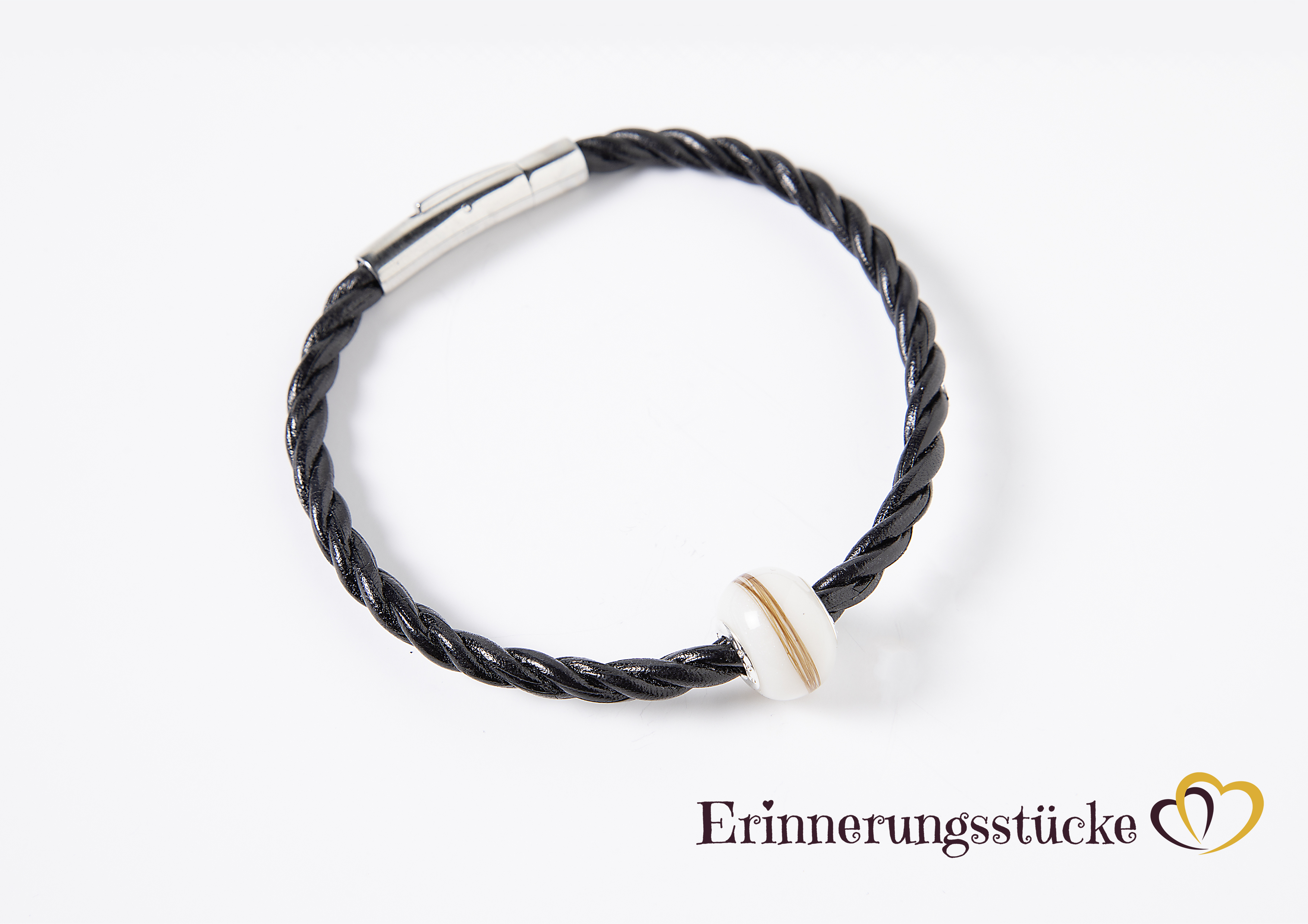 Lederarmband "Papa" mit Großlochperle Lederarmband "Papa" mit Großlochperle
