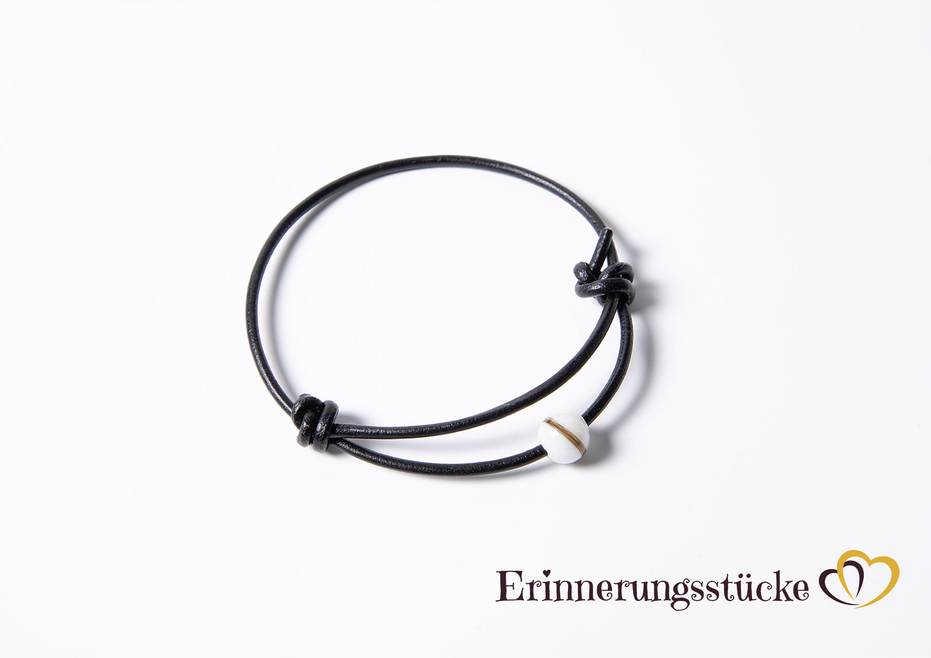 Lederarmband mit Muttermilchperle